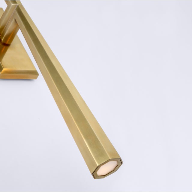 2020s Thomas O'Brien for Visual Comfort Signature Galahad Linear Sconce in Hand-Rubbed Antique Brass For Sale - Image 5 of 8