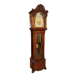 19th Century j.e Caldwell Victorian 9 Tube Mahogany Tall Case Grandfather Clock
