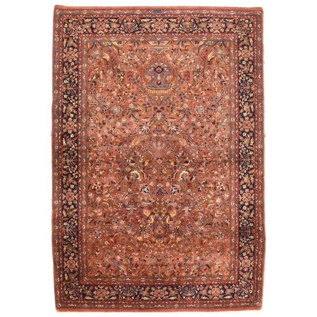 Indian Tabriz Rug 5'0" X 7'4'' For Sale - Image 4 of 4