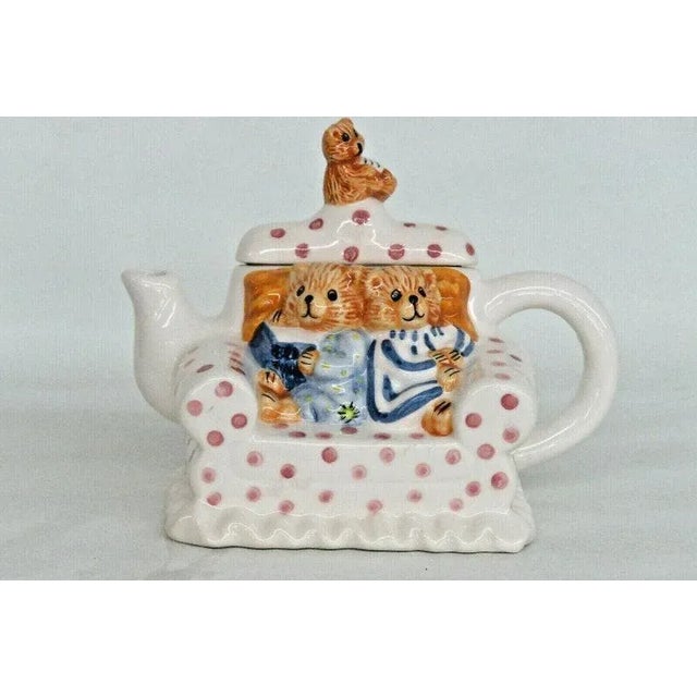 Tea Nee Sitting Pretty Teddy Bear Collection Vintage Teapot For Sale - Image 11 of 11