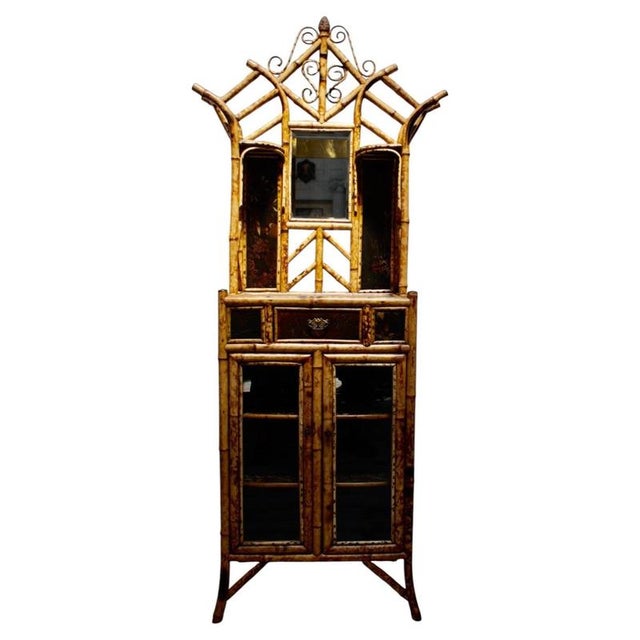 19th Century Victorian Japonisme Aesthetic Movement Bamboo Display Cabinet, 1880 For Sale - Image 14 of 14