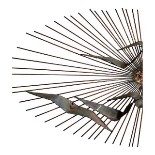 Mid Century Brutalist Curtis Jere Metal Flight of Birds Wall Art For Sale