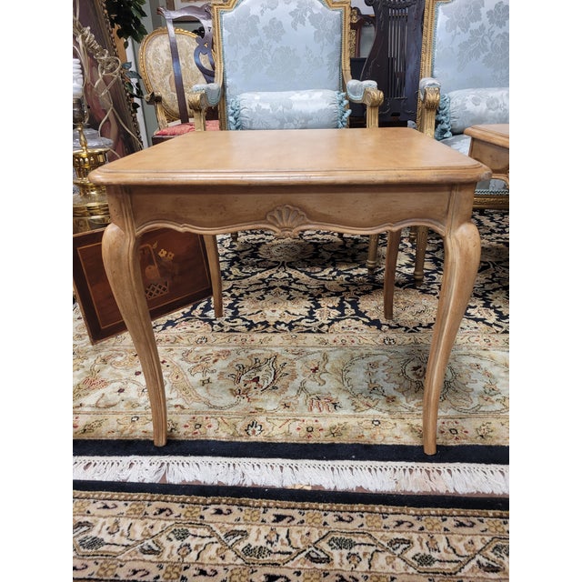Wood 1950s Pair of Country French End Table Blonde Finish For Sale - Image 7 of 12