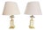Regency Fruit Bowl Table Lamps in Brass and Crystal from Maison Le Dauphin, 1970s, Set of 2 For Sale
