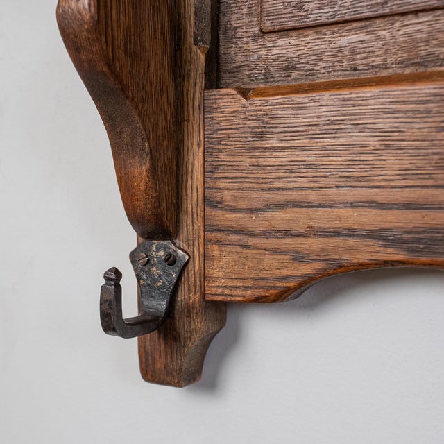 Mid 19th Century 19th Century Gothic Revival Oak Wall Shelf With Hooks For Sale - Image 5 of 7