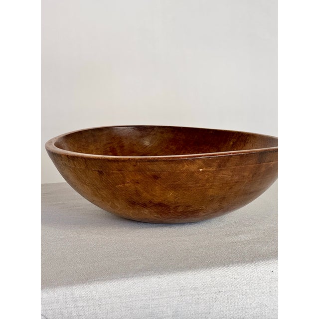 American 1800s Antique Hand Carved Wooden Bowl For Sale - Image 3 of 6