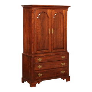Knob Creek Chippendale Style Cherry Armoire For Sale