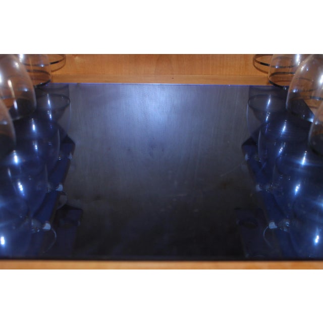 1930's Attrib. Jules Leleu French Art Deco Macassar Ebony 3 Part Cabinet - Bar/ Vitrine & Secretary For Sale - Image 11 of 13