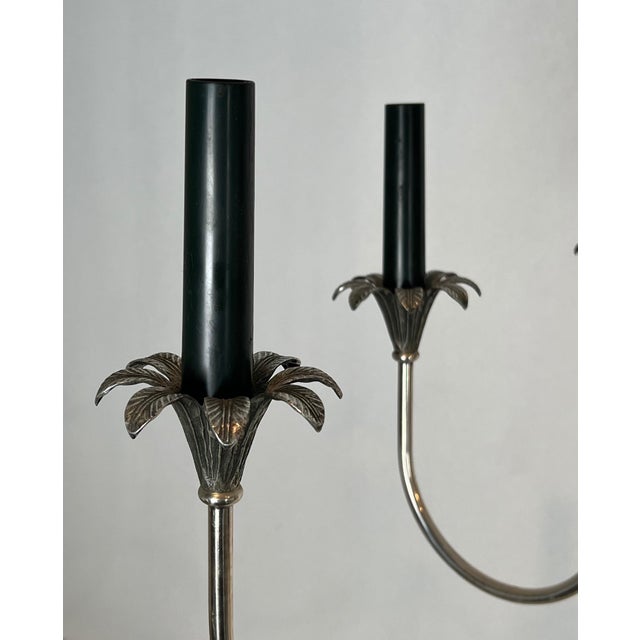 1940s Neoclassical style silver metal chandelier by Maison Charles For Sale - Image 6 of 12