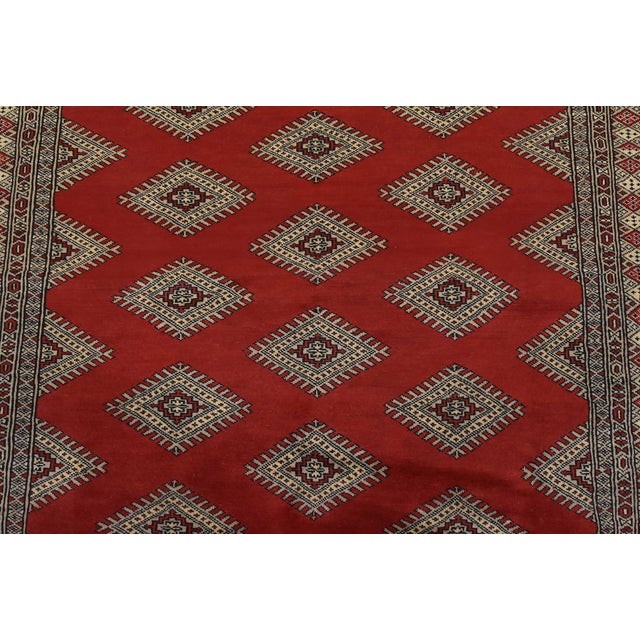 2020s Bokhara Jaldar Rug 4’11” X 7’7” Red Wool Tribal Hand-Knotted Oriental Carpet For Sale - Image 5 of 12