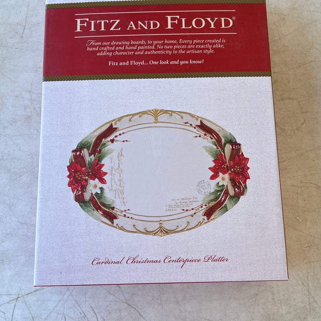 Vintage Fitz and Floyd Red Poinsettia Platter For Sale In West Palm - Image 6 of 11