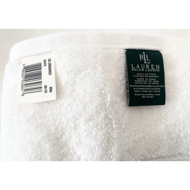 Ralph Lauren Ralph Lauren Greenwich 3 Piece White Bath Towel Set New Condition With Tags Late 20th Century For Sale - Image 4 of 11