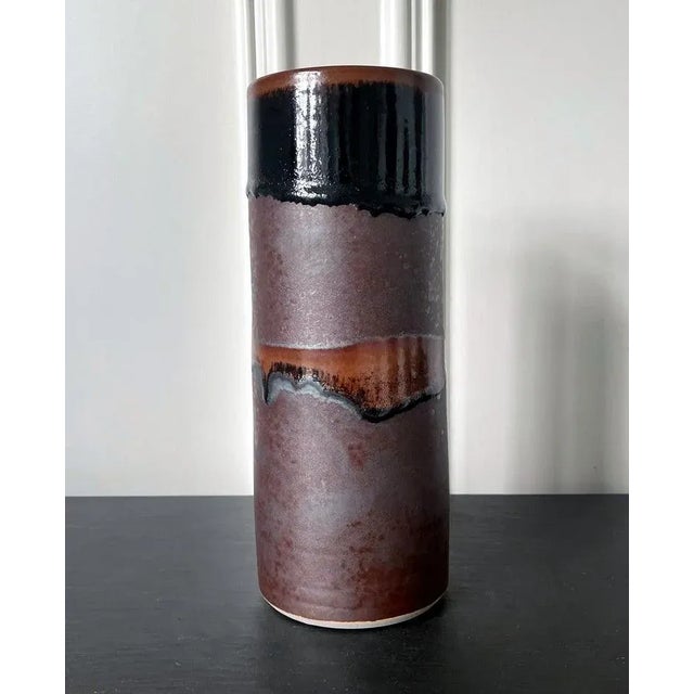 1960s 1960s Early Ceramic Vase with Glaze by Brother Thomas Bezanson For Sale - Image 5 of 12