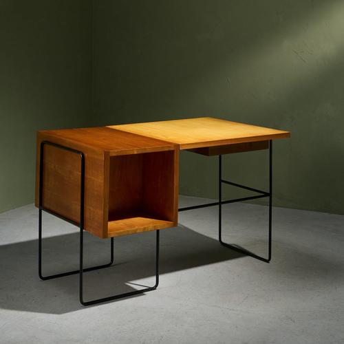 Contemporary Duo-Tone Writing Desk by Taichiro Nakai for La Permanente Mobili Cantù, 1955 For Sale - Image 3 of 14
