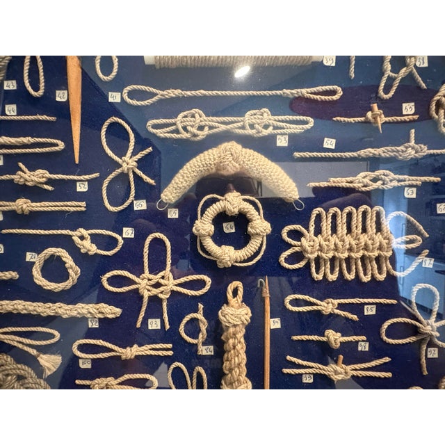 Mid 20th Century Maritime Nautical Knot Board 142 Hand-Tied Fancy Knots, Splices & Rope Framed For Sale - Image 4 of 9