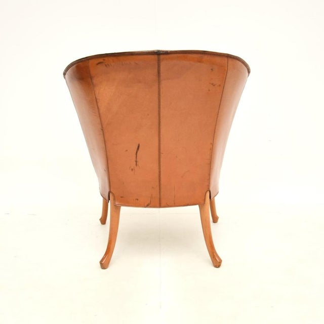 Wood Vintage Italian Leather Armchair from Georgetti Progetti, 1980s For Sale - Image 7 of 14