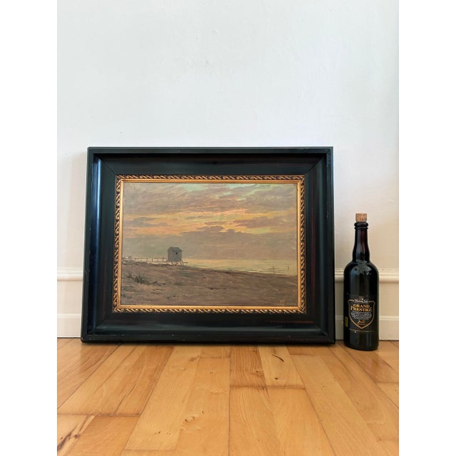 Vintage Original Seascape Oil Painting, Signed Beachside Art For Sale - Image 12 of 14