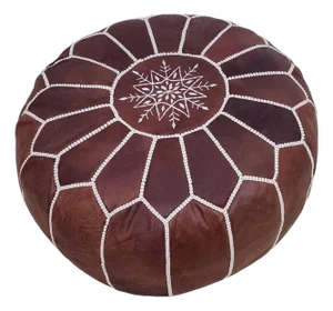 Authentic Moroccan Pouf – Genuine Leather Ottoman, Handmade Footstool, Unstuffed Floor Cushion, Bohemian Living Room Decor