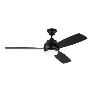 Visual Comfort Fan Ikon 52" LED Ceiling Fan in Midnight Black For Sale