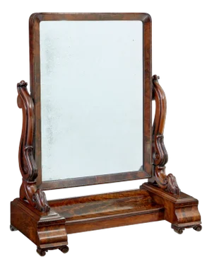 19th Century Early Victorian Mahogany Vanity Mirror, 1840s