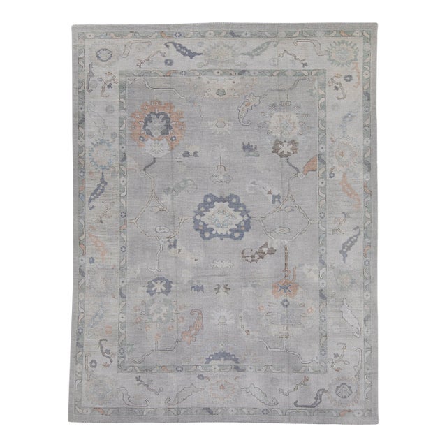 Turkish Oushak Rug 9'4" x 12'3" For Sale