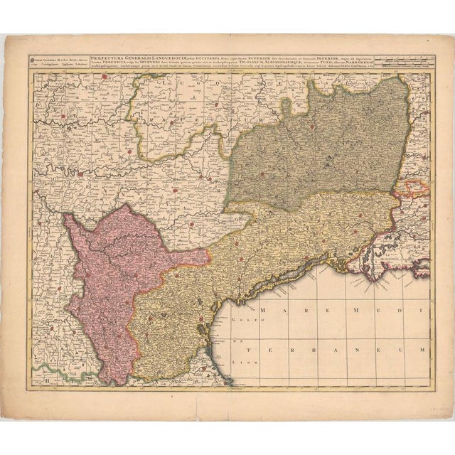 Antique Map of Languedoc and Southern France from Gerard and Leonard Valck, 1700 For Sale - Image 10 of 11