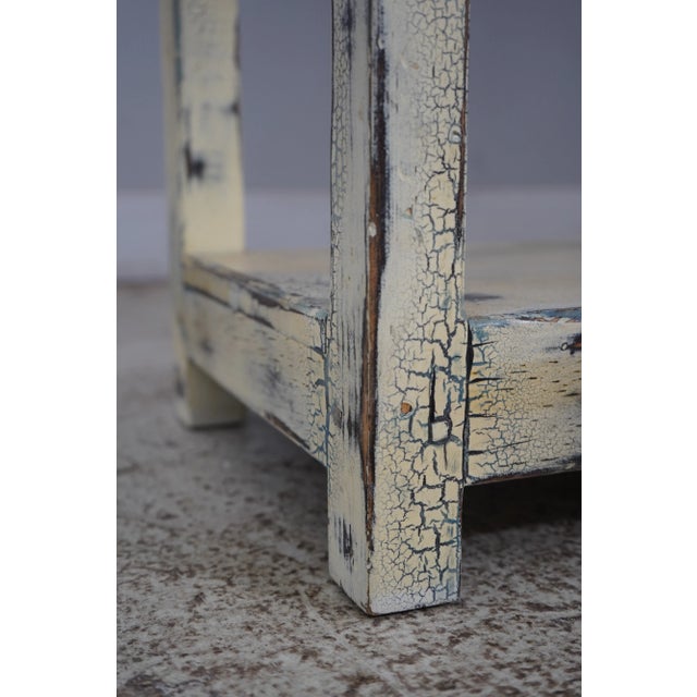 Country Crackle Paint Decorated Finish Step Back Hutch For Sale - Image 9 of 12