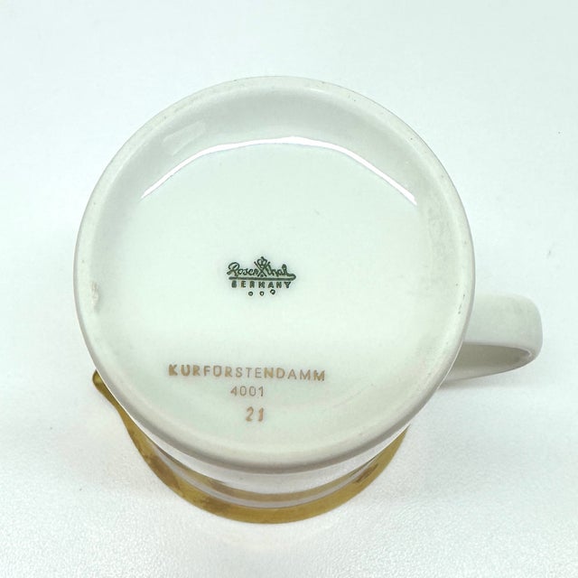 Ceramic Vintage Mid-Century Modern Rosenthal Kurfürstendamm Gold Embellished Porcelain Creamer and Sugar Bowl Set For Sale - Image 7 of 13