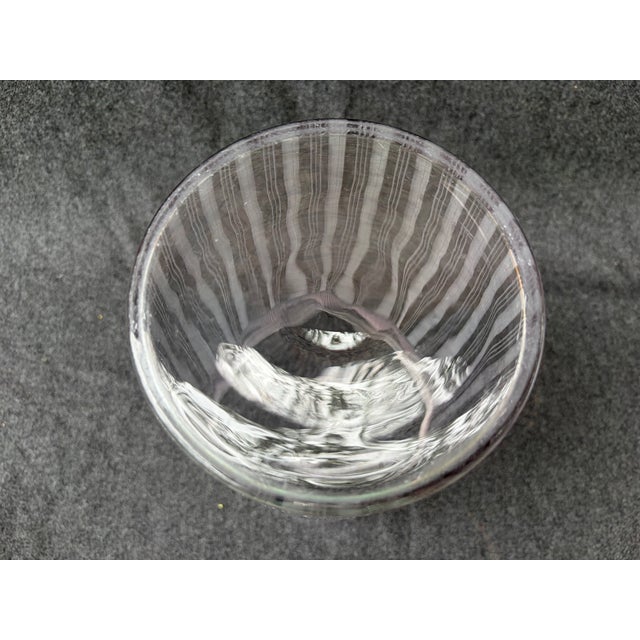 Large Vintage Clear Ethed Crystal Vase For Sale - Image 16 of 18