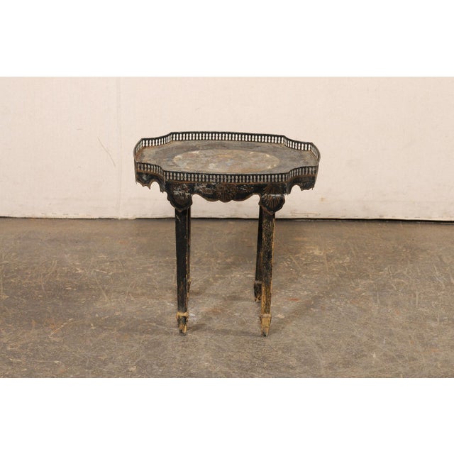 Early 20th Century Antique Italian Painted Tray Top Side Table For Sale - Image 5 of 10