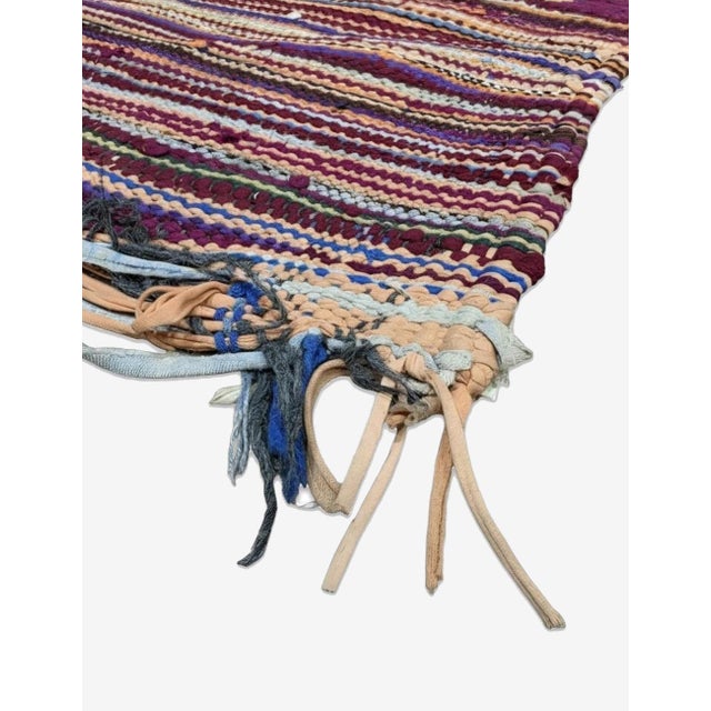 Tribal Moroccan Recycled Kilim Boucherouite Rug - 10.3 X 5.2 Ft For Sale - Image 3 of 6