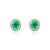 Not Yet Made - Made To Order 1.14ct Vibrant Columbian Emerald Halo Diamond Stud Earrings- 2 Pieces For Sale - Image 5 of 11