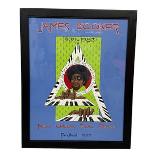 Lolet Boutté Framed James Booker New Orleans Piano Prince Festival Poster Print For Sale