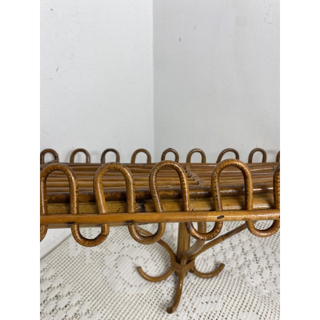 Franco Albini Wall Shelf in Rattan and Bamboo attributed to Franco Albini, Italy, 1960 For Sale - Image 4 of 15