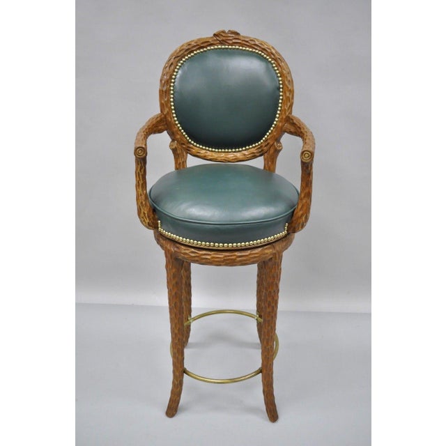 Faux Bois Branch Wooden Swivel Bar Stool | Chairish (640 x 640 Pixel)