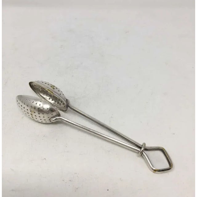 English Vintage Silverplate Tea Infuser Steeper Strainer Spoon For Sale - Image 3 of 5