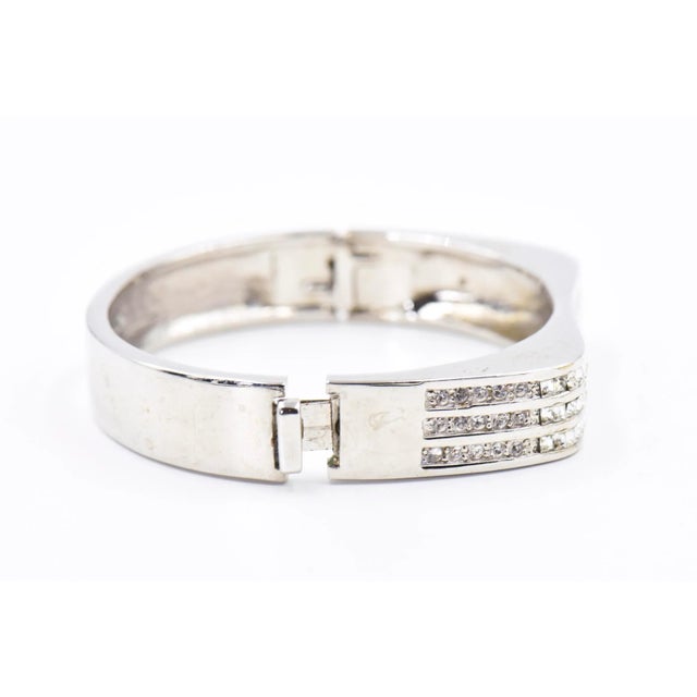 Italian Stackable Crystal Wave Bangles Bracelets Set of 3 For Sale - Image 4 of 10