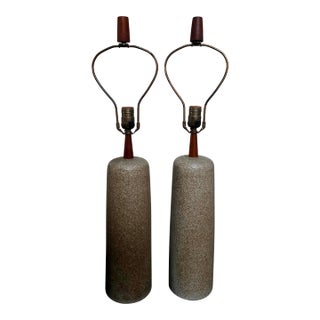 1960s Original Gordon and Jane Martz Ceramic Lamps - a Pair For Sale