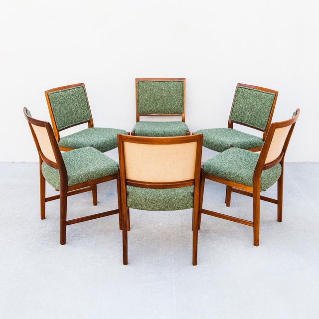 Brown Vintage Mid Century Modern Walnut Dining Chairs by Skaraborgs For Sale - Image 8 of 15