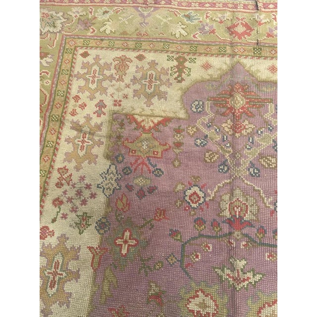 Green Turkish Ghyordes Oushak Rug, 1890s For Sale - Image 8 of 18