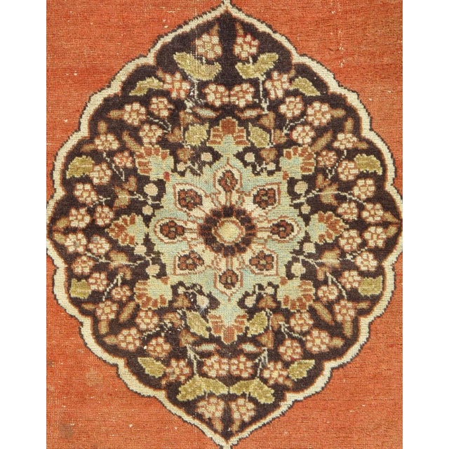 Antique Circa 1900 Terracotta Tabriz Area Rug 4ft 2in X 5ft 11in For Sale In New York - Image 6 of 8