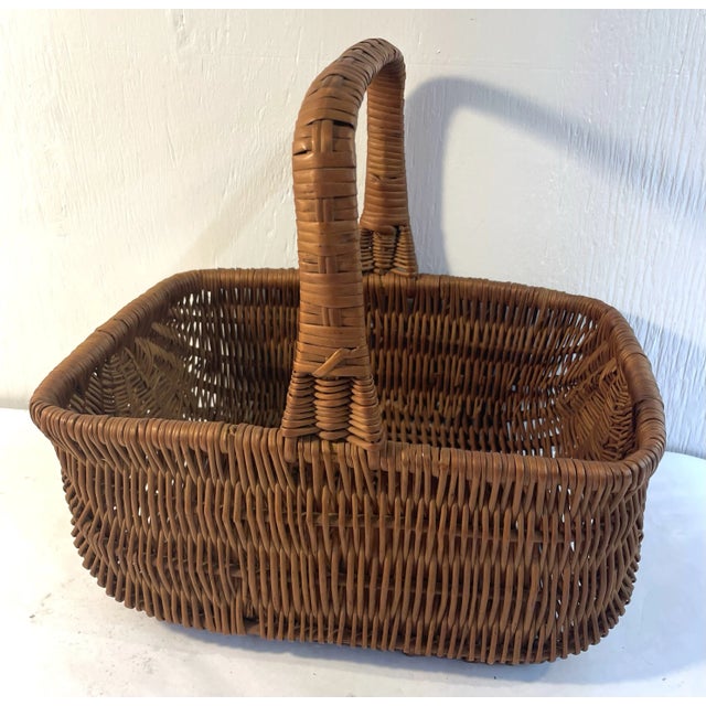 Vintage Round Bottom Handled Basket For Sale In Dallas - Image 6 of 7