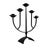 A striking vintage West German five-light candelabra crafted from black-finished metal. The sculptural design features a...