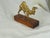Late 20th Century Moroccan Brass Camel on Wooden Display Stand For Sale - Image 6 of 9
