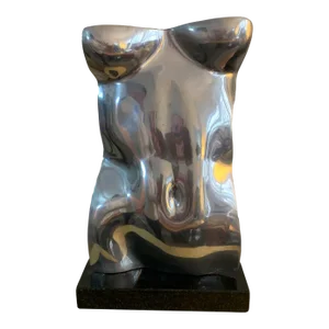 2002 "Torso (Lucidata)" Contemporary Organic Modern, Figurative, Nude, Bronze Chrome Sculpture by Gerald Siciliano