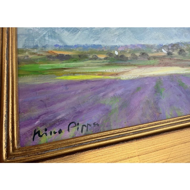 French Provincial Framed French Provincial Lavender Landscape For Sale - Image 3 of 18