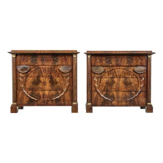 Early 19th Century Biedermeier Mahogany Chests, 1830s, Set of 2 For Sale
