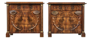 Early 19th Century Biedermeier Mahogany Chests, 1830s, Set of 2