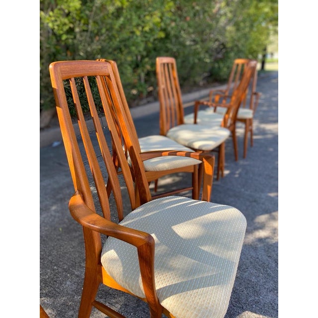 Wood 1970s Vintage Mid Century Danish Modern Teak Dining Set Table & Chairs - Set of 7 For Sale - Image 7 of 13