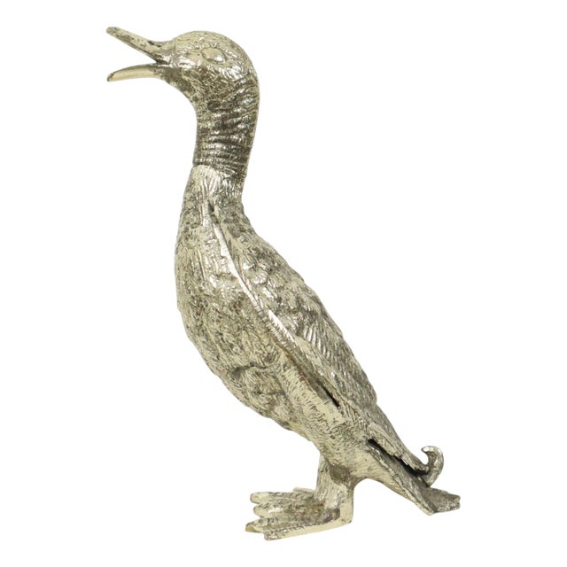 Silver-Colored Duck Sculpture in the style of Mauro Manetti, 1970s For Sale